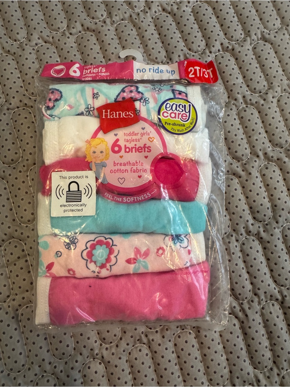 Hanes Toddler Girls Briefs Pack - Pink, White, Aqua, Floral